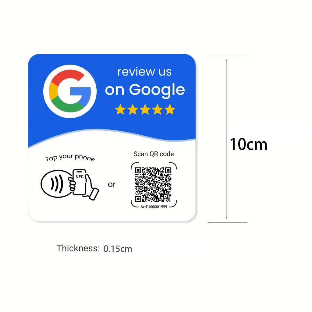 Tarjeta adhesiva NFC Google Reviews - tamaño 10cm
