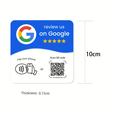 Tarjeta adhesiva NFC Google Reviews - tamaño 10cm